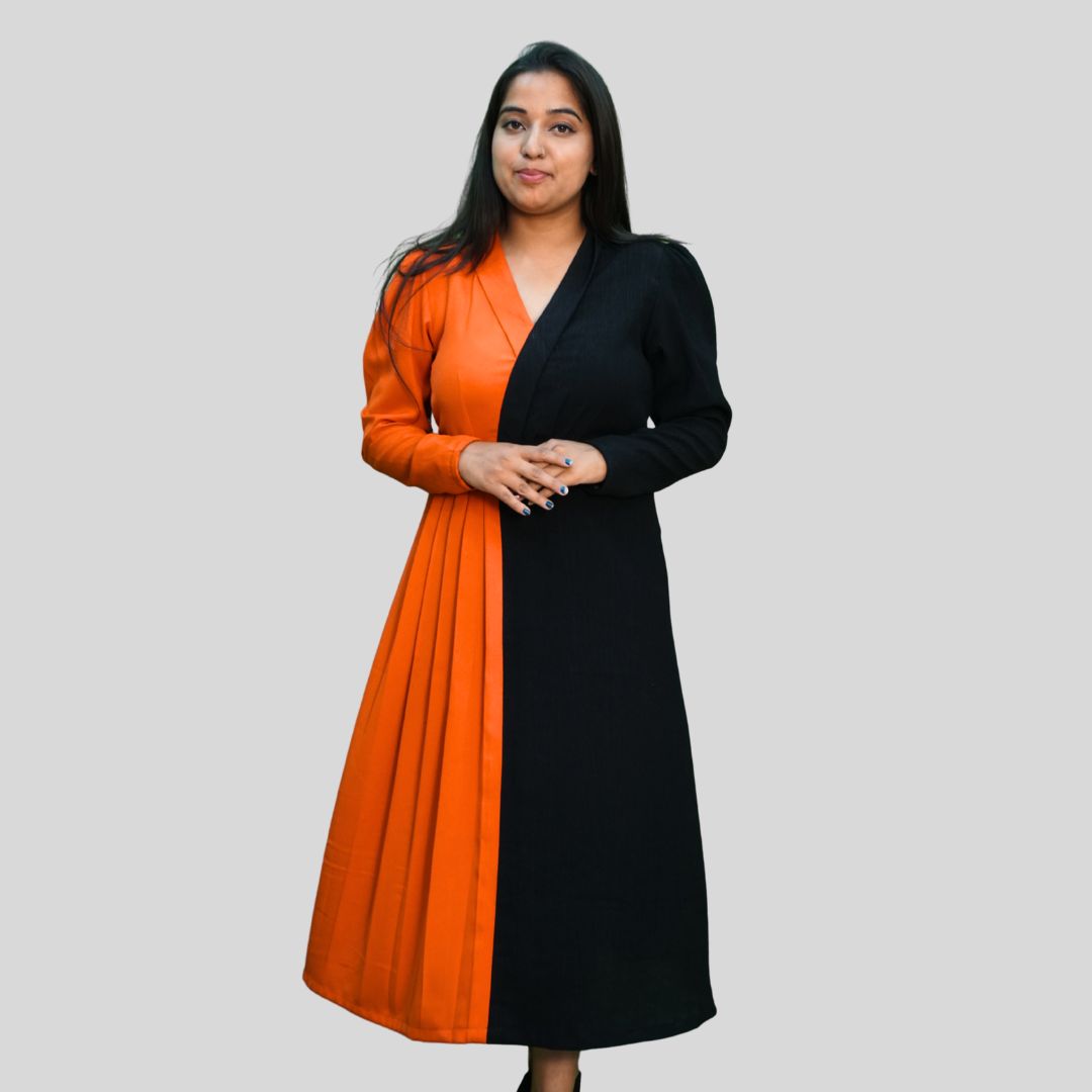 Orange Black Dress