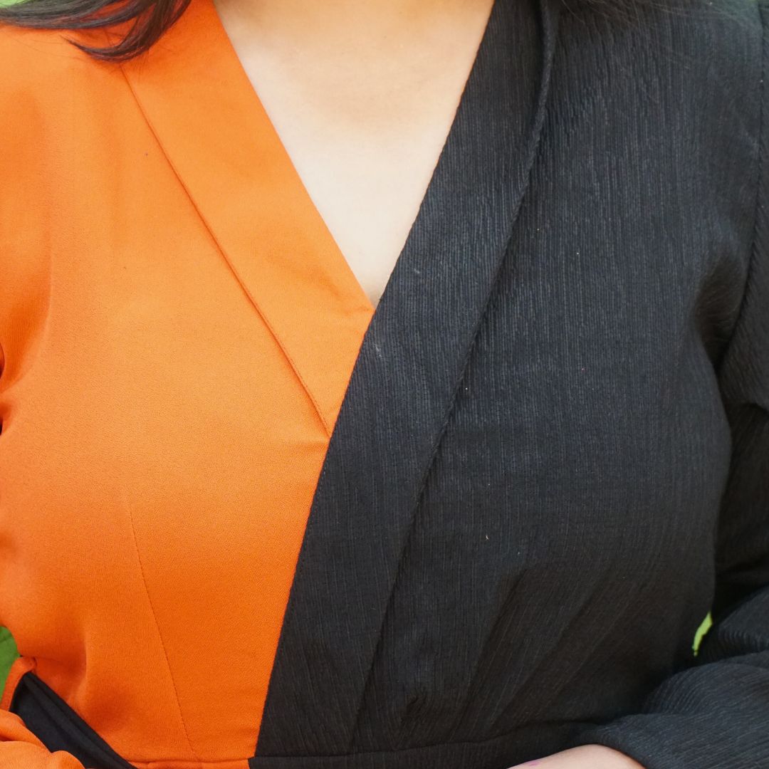 Orange Black Dress - Image 3